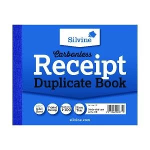 Image of Silvine Carbonless Duplicate Receipt Book 102x127mm Pack of 12 720-T