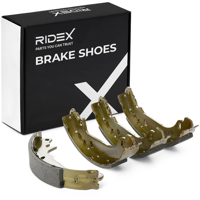 Image of RIDEX 70B0036 Brake Shoes Rear Axle, Ø: 180mm, without lever Brake Shoe Set (70)