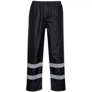 image of F441BKRM - sz m Classic Iona Rain Trousers - Black - Black - Portwest