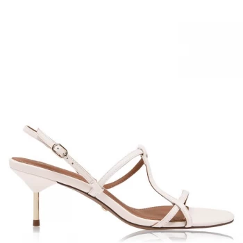 image of Reiss Ophelia Strap Heeled Sandals - White Calf