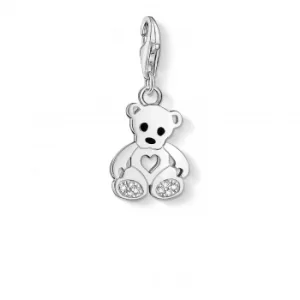 Image of Thomas Sabo Teddy Bear Charm White 925 Sterling Silver Cold Jewellery