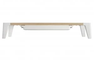 Image of ProperAV Height Adjustable Monitor Riser Stand with Drawer - Wood Effect