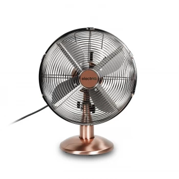 image of electriQ 12" Copper Desk Fan with Oscillating Function and Steady Base