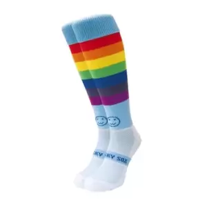 Image of Wacky Sox Rainbow Warrior Football/Rugby Socks Snr - Multi