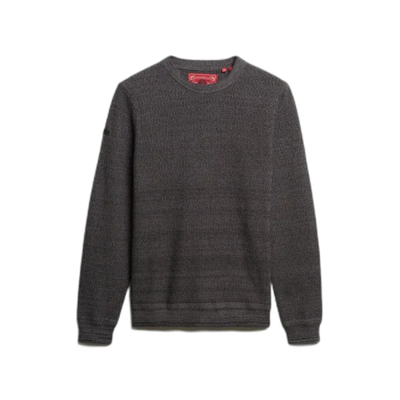 Image of Superdry Lightweight textured cotton sweater Superdry Noir Male XL