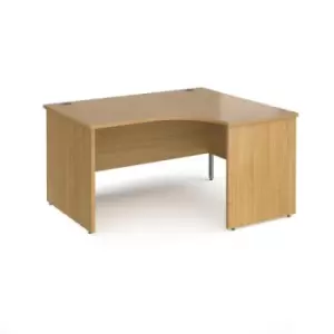 image of Office Desk Right Hand Corner Desk 1400mm Oak Top And Panel End Leg Maestro 25