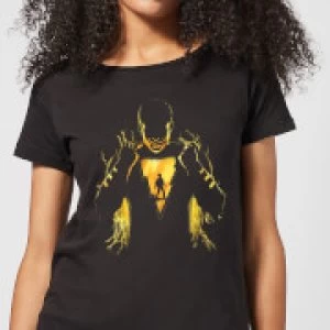 Image of Shazam Lightning Silhouette Womens T-Shirt - Black - M