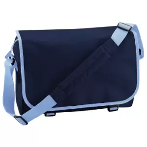 image of Bagbase Adjustable Messenger Bag (11 Litres) (Pack of 2) (One Size) (French Navy/Sky Blue)