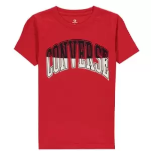 image of Converse College Split T-Shirt Junior Boys - Red