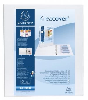 Image of Exacompta Kreacover Pres Binder 2D 25mm A4 White PK10