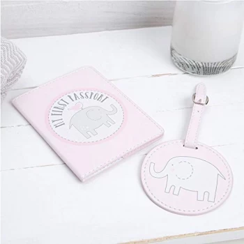 Image of Petit Cheri Passport Holder & Luggage Tag Set - Pink