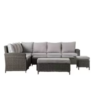 Image of Crossland Grove Louis Rectangle Dining Set With Rising Table - Grey