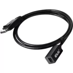 Image of club3D DisplayPort / Mini DisplayPort Adapter cable DisplayPort plug, Mini DisplayPort socket 1m Black CAC-1120 DisplayPort cable