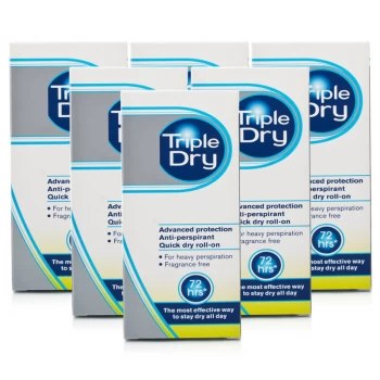 image of Triple Dry Advanced Protection Antiperspirant Roll On Deodorant 6x50ml