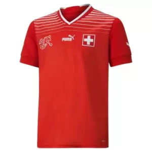 image of Puma Switzerland Home Shirt 2022 2023 Junior Boys - Red