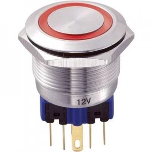 Image of TRU COMPONENTS GQ22 11ER12V Tamper proof pushbutton 250 V AC 5 A 1 x OnOn IP65 momentary
