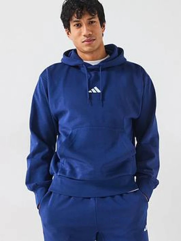 Image of Adidas Hooded sweatshirt adidas Essentials Feelcozy Fleece Bleu Male M