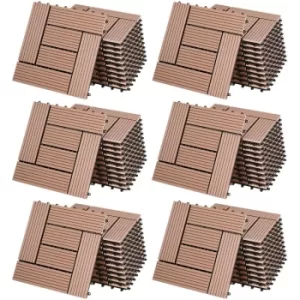 Image of WPC Decking Tiles Waterproof Flooring Terrace Balcony Garden Patio Outdoor Sidewalks Composite Deck Floor 66x Mosaic terracotta