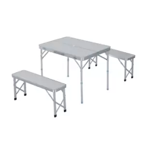 Image of Outsunny Portable Aluminium Picnic Table and Bench Set