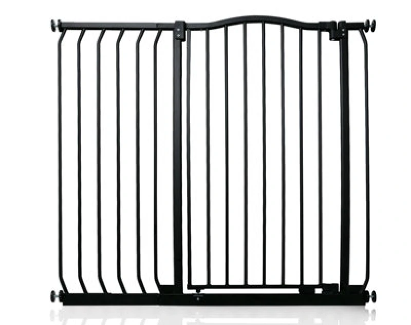Image of Safetots Extra Tall Curved Top Safety Gate, 98Cm - 107Cm, Matt Black, Extra Tall 100Cm In Height, Pressure Fit Stair Gate