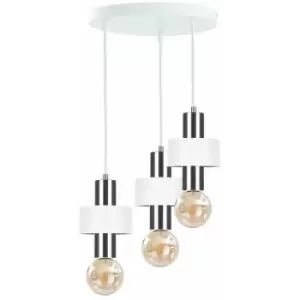 image of Keter Unica Cluster Pendant Ceiling Light White, Silver, 35cm, 3x E27