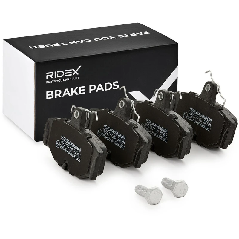 Image of RIDEX 402B0379 Brake pad set Rear Axle, not prepared for wear warning indicator Brake Pad Set,disc brake (402)