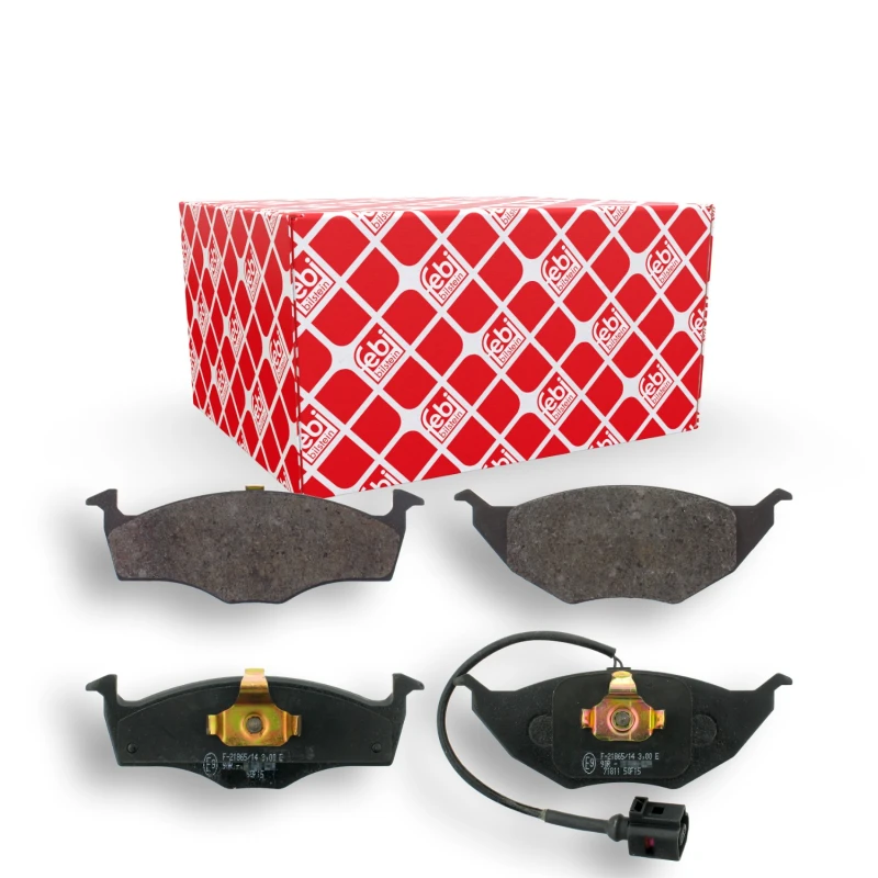 Image of FEBI BILSTEIN 16620 Brake pad set Front Axle, incl. wear warning contact, with piston clip Brake Pad Set,disc brake (402)