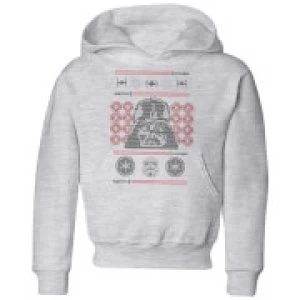 Image of Star Wars Darth Vader Face Knit Kids Christmas Hoodie - Grey - 11-12 Years