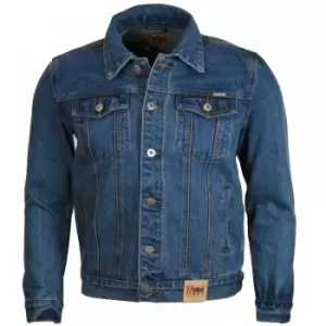 image of Duke Mens Western Trucker Style Denim Jacket (Large) (Stonewash)