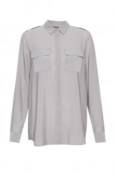 Image of French Connection Pippa Plains Front Pockets Shirt Grey