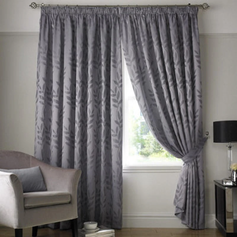 Image of Tivoli Lined Ready Made Pencil Pleat Curtains Silver