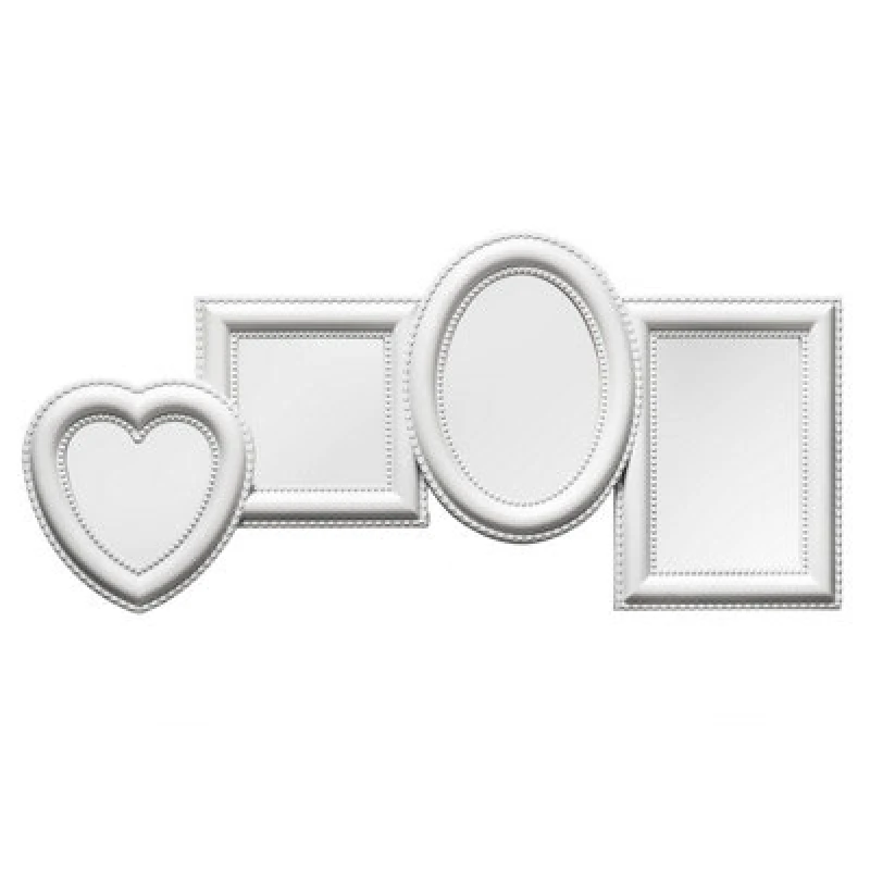 Image of Premier Housewares 4 Photo White Plastic Multi Photo Frame,Four Distinct Layouts Poster Frame,Decorative Wall Frame For Gifting White
