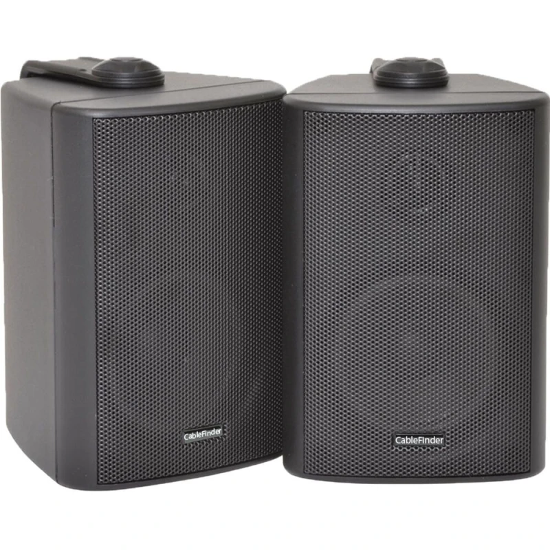Image of Loops Pair 3" 2 Way Compact Stereo HiFi Speakers 60W 8Ohm Black Mini Wall Mounted ABS Black unisex