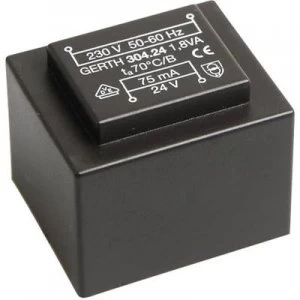 Image of PCB mount transformer 1 x 230 V 2 x 6 V AC 1.80 VA 150 mA