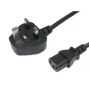 image of 1.8m UK Plug to C13 Mains Lead - Black