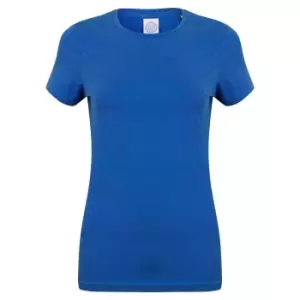 image of Skinni Fit Womens/Ladies Feel Good Stretch Short Sleeve T-Shirt (S) (Royal)