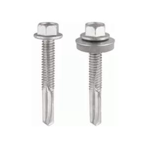 Image of 5.5 x 100mm Hex Head Self drill Heavy Section tek Screws Qty 100 - Timco