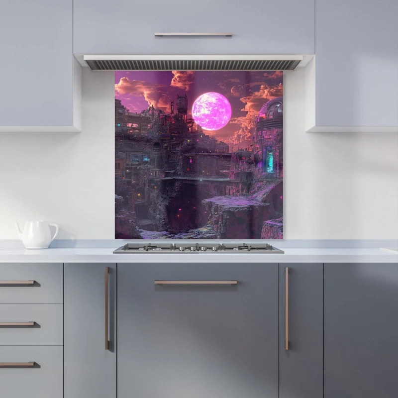 Image of Designer Kitchen Splashbacks Elena Sable: 00065 Kitchen Splashback Size: 700mm x 650mm Multicolor Unisex 700mm x 650mm