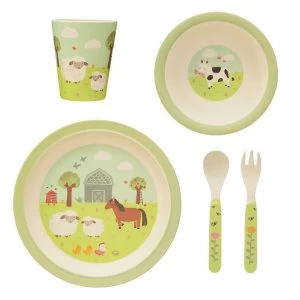 image of Sass & Belle Farmyard Friends Bamboo Tableware Set