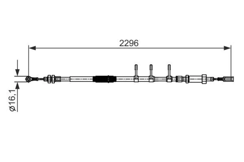 Image of Bosch 1 987 482 595 Brake Cable 2296mm Cable,parking brake (124)