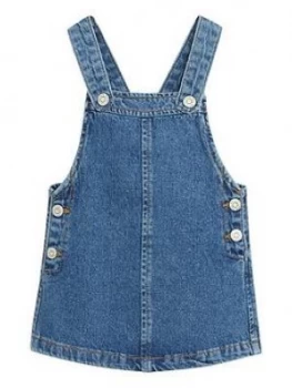 Image of Mango Baby Girls Denim Pinny Dress - Blue