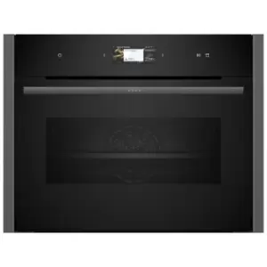 image of Neff C24FS31G0B N90 Built In Compact Oven with Steam in Black 47L