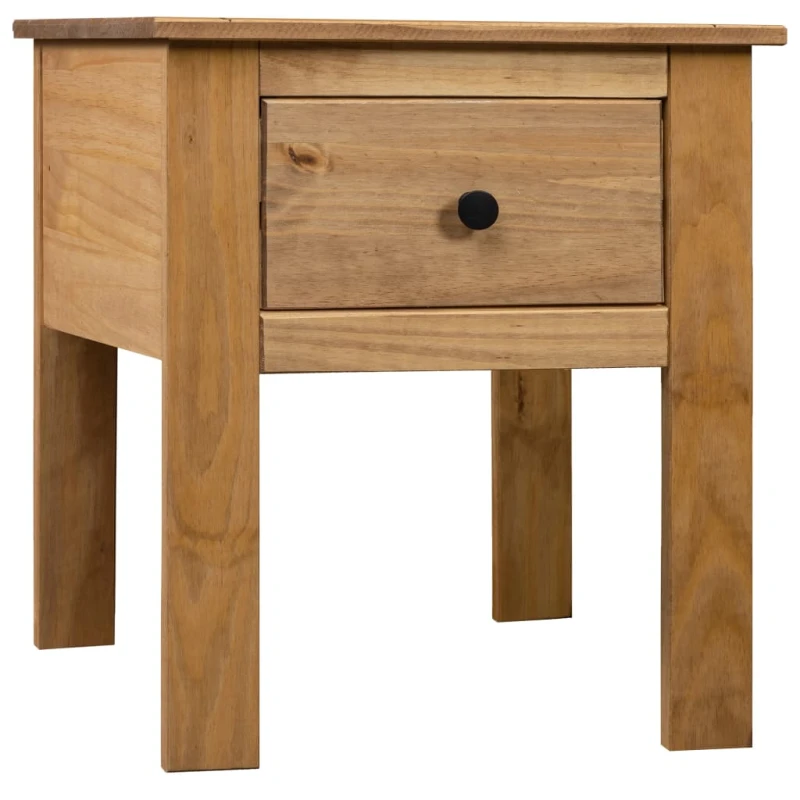 Image of vidaXL Solid Wood Pine Bedside Cabinet Panama Range Natural Bedroom Cabinet