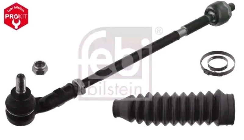 Image of FEBI BILSTEIN 49068 Tie Rod OE Turbo NEW, Front Axle Left, with nuts, with bellow Rod Assembly (284)
