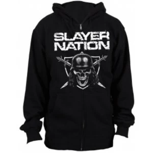 Image of Slayer Slayer Nation Mens Zip Hoodie: Medium