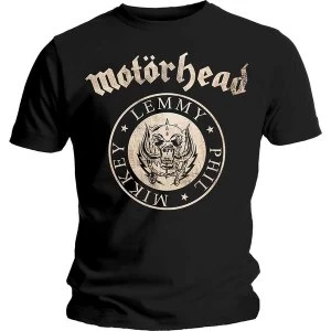 Image of Motorhead - Undercover Seal Newsprint Unisex Large T-Shirt - Black