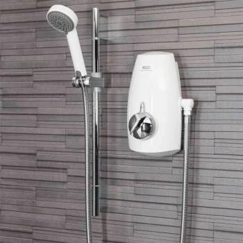 image of Aqualisa Aquastream Thermostatic Power Shower White & Chrome