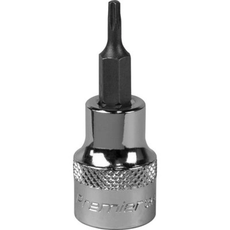 Image of Loops T10 TRX Star Socket Bit - 3/8" Square Drive - PREMIUM S2 Steel Head Knurled Grip Metallics