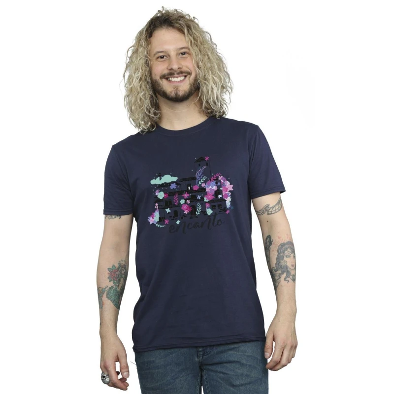 Image of Disney Men Encanto Casita T-Shirt in Navy Size: Small Navy S Male 5063153611481