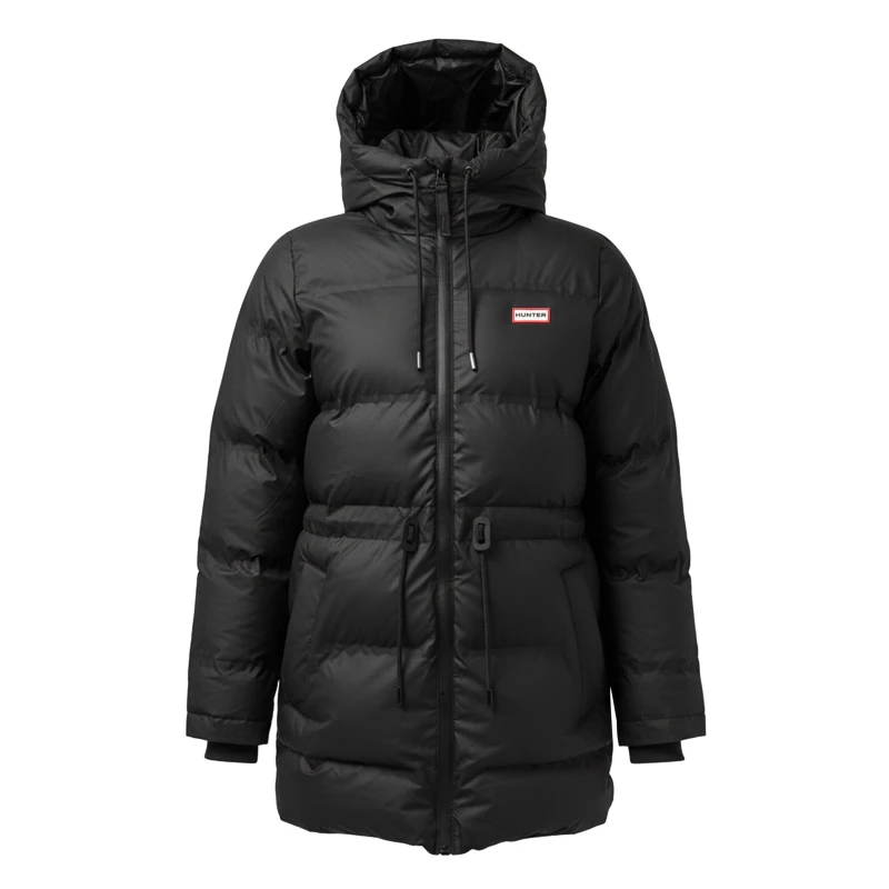 Image of Hunter Womens Sonic Waterproof Short Puffer Jacket Black female 10 (S)